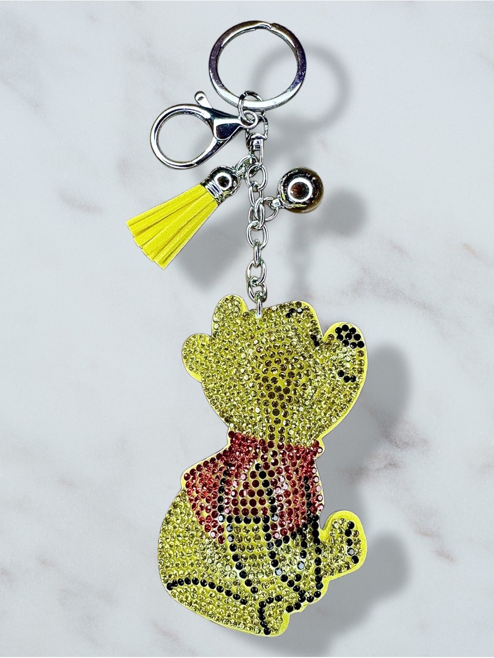 Winnie the Pooh Rhinestone Charm Keychain
